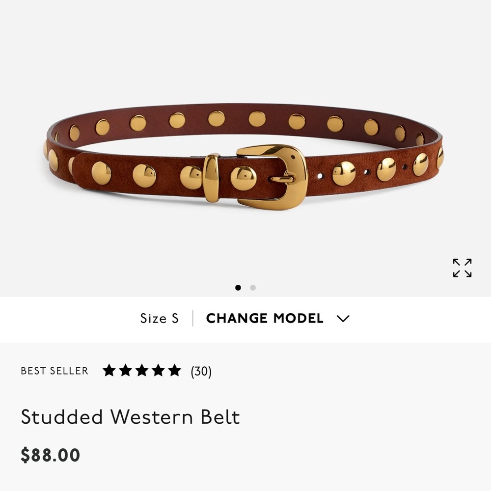 Madewell Brown Studded Western Belt